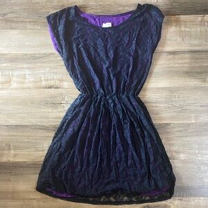 Urban Renewal Black and Purple Mini Dress